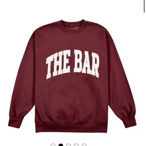 The Bar Varsity Sweatshirt in Maroon…sold out online
